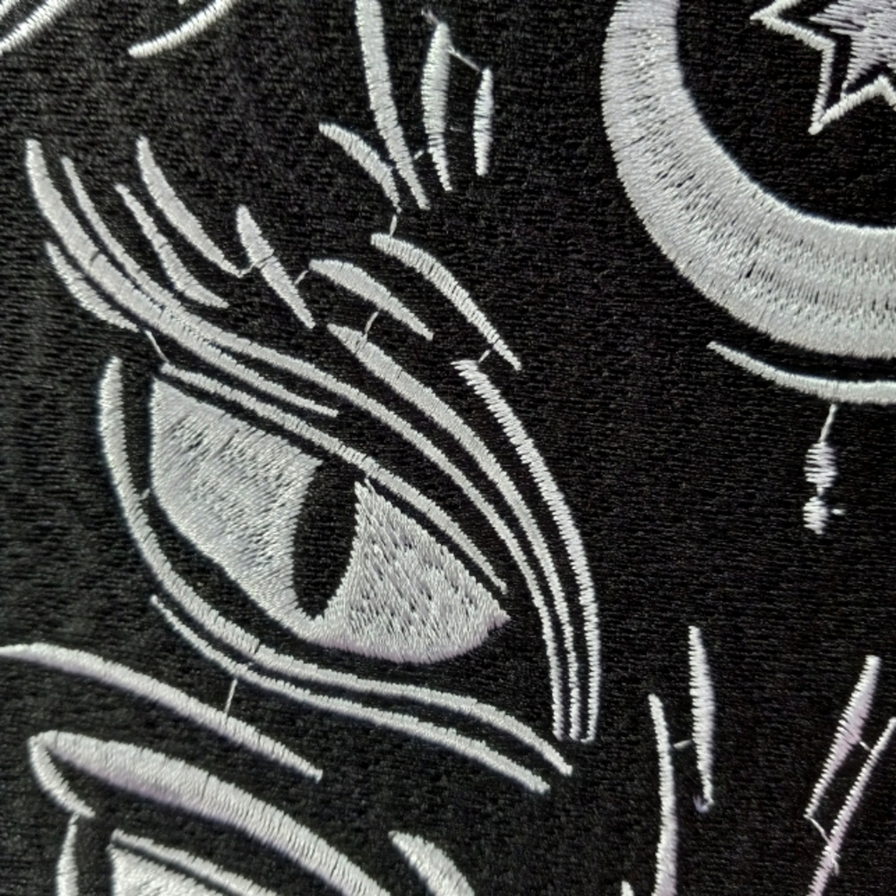 ⭐️Restocked! XXXL gorgeous huge horned cat head w dbl eyes IRON ON patch- - Picture 3 of 11